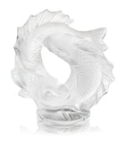 Lalique double fish crystal sculpture, UK version