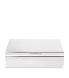 WOLF silver-plated watch and jewellery storage box with removable trays, 25x32x9cm (British brand)