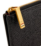 Thom Browne leather half-zip wallet with grained texture, UK version