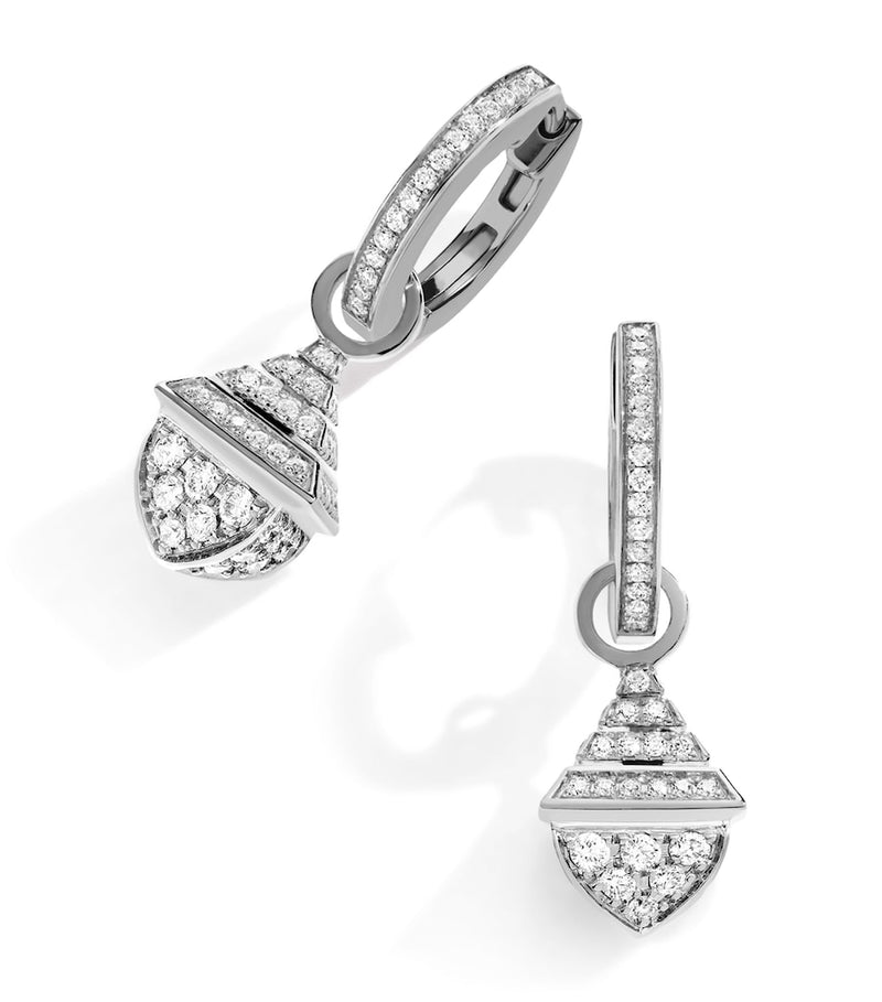 Marli New York white gold and diamond drop earrings (British brand)