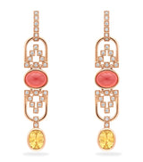 Harrods Boodles Rose Gold Diamond Topaz and Rhodochrosite Kasbah Atlas Mountains Inside Africa Earrings- Buy online at McGrocer