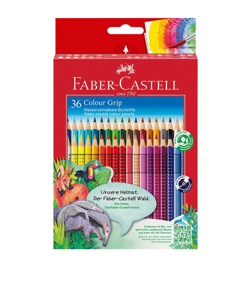 Faber-Castell Colour Grip 36 colour pencil wallet - British product