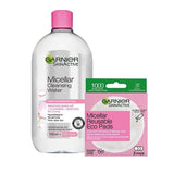 Superdrug Garnier Micellar Water and Eco Pads Bundle Makeup Removal Kit 700ml- Buy online at McGrocer
