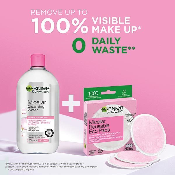 Garnier Micellar Water Eco Pads Bundle Makeup Removal 700ml - British product