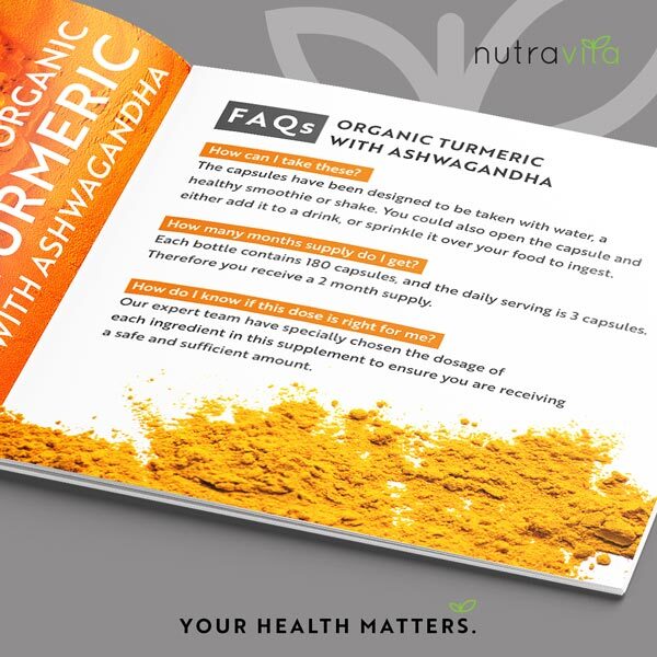 Nutravita turmeric ashwagandha KSM-66 180 capsules, UK version