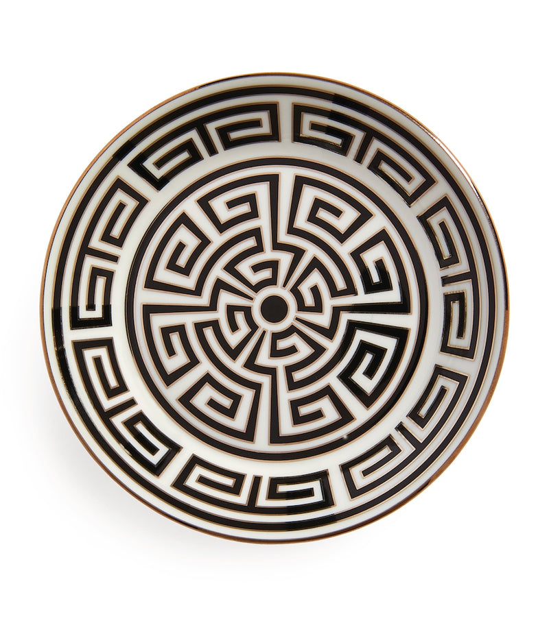 GINORI 1735 porcelain Labirinto Nero tea saucer 13.5cm, UK version