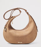 Aspinal of London Soho Crescent shoulder bag in suede, UK version