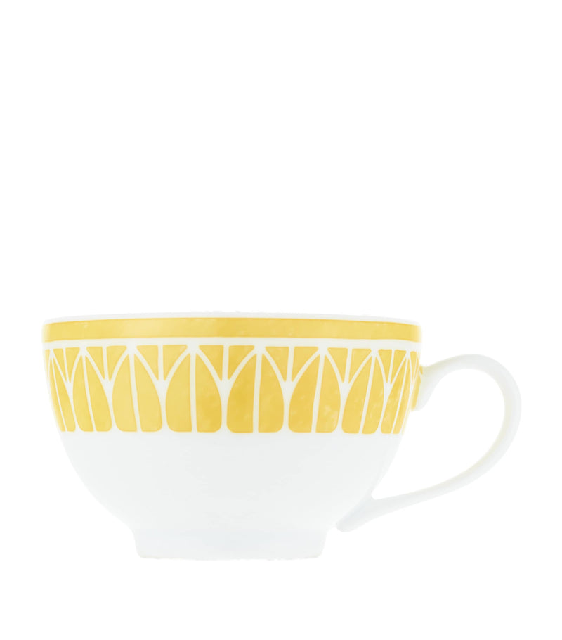 Christofle porcelain teacup and saucer Malmaison Riviera, UK version