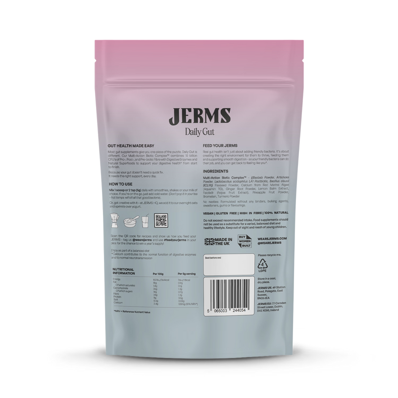 JERMS Daily Gut superfood powder 150g, UK version