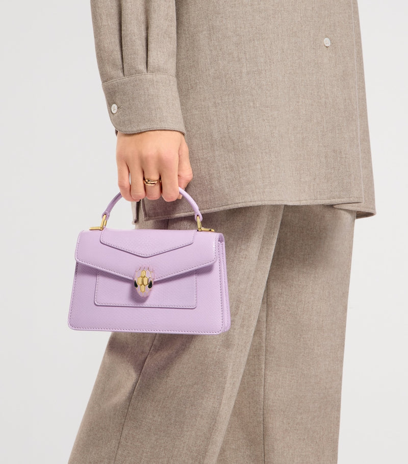 Bvlgari Serpenti Forever mini top-handle bag in karung leather (British brand)