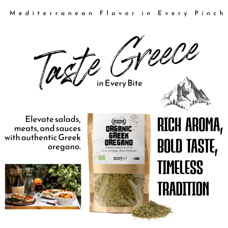 APSOGO organic dried oregano from Greece 200g, UK version
