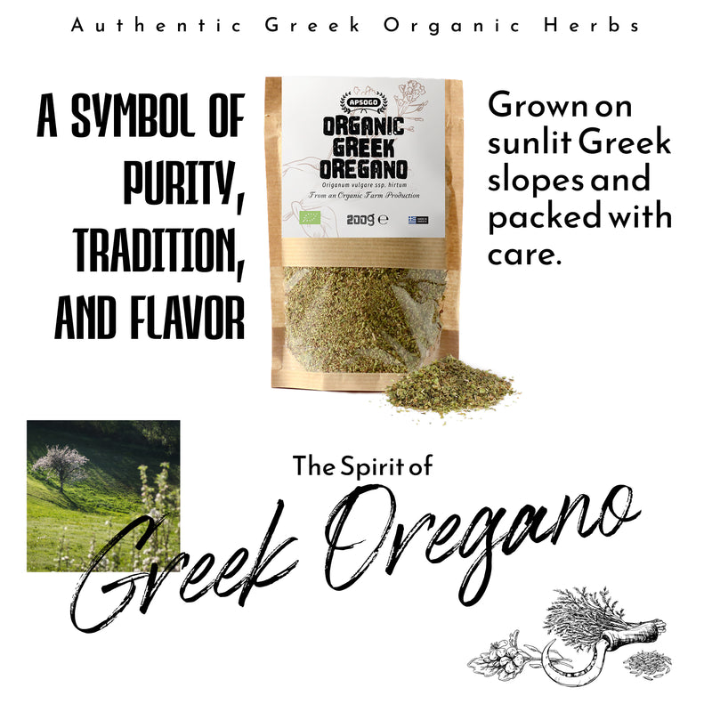 APSOGO organic dried oregano from Greece 200g, UK version