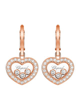 Harrods Chopard Rose Gold and Diamond Happy Diamonds Earrings- Buy online at McGrocer