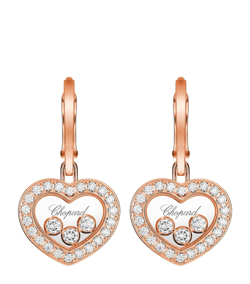Chopard rose gold diamond earrings Happy Diamonds, imported from the UK