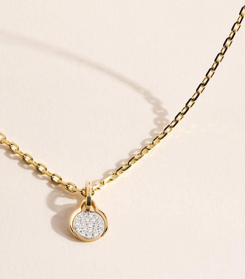 Jade Trau mini yellow gold diamond pavé charm - British product