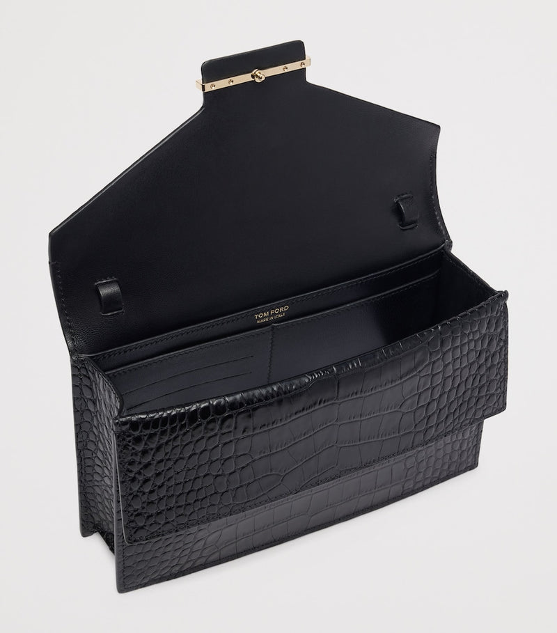 TOM FORD small croc-embossed leather bag, UK version