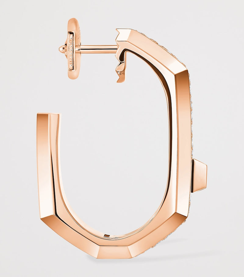 Messika Modernist medium rose gold 0.30ct diamond single hoop earring, UK version