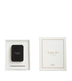Culti Milano Tessuto car diffuser with cassis leaf, cotton flowers, and musk - British product
