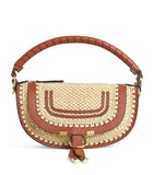 Chloé Marcie mini raffia-effect shoulder bag, UK version