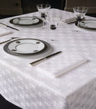 Le Jacquard Français Anneaux cotton tablecloth 170cm x 250cm, UK version
