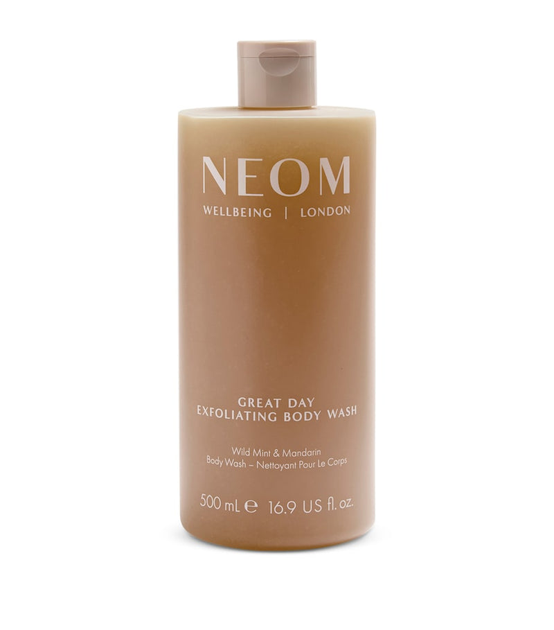 NEOM Great Day Exfoliating Body Wash 500ml, imported from the UK