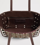 Valentino Garavani mini suede embroidered shoulder bag, UK version
