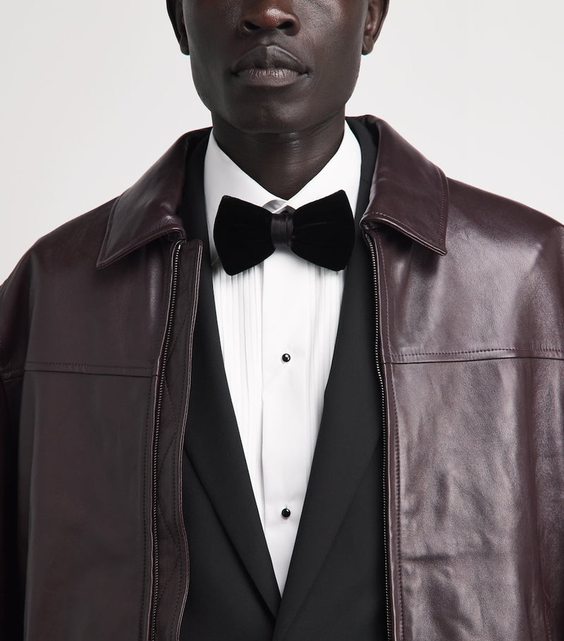Giorgio Armani silk velvet pre-tied bowtie (British brand)