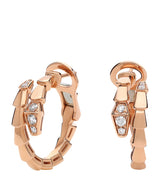 Harrods Bvlgari Serpenti Viper Rose Gold and Diamond Hoop Earrings- Buy online at McGrocer