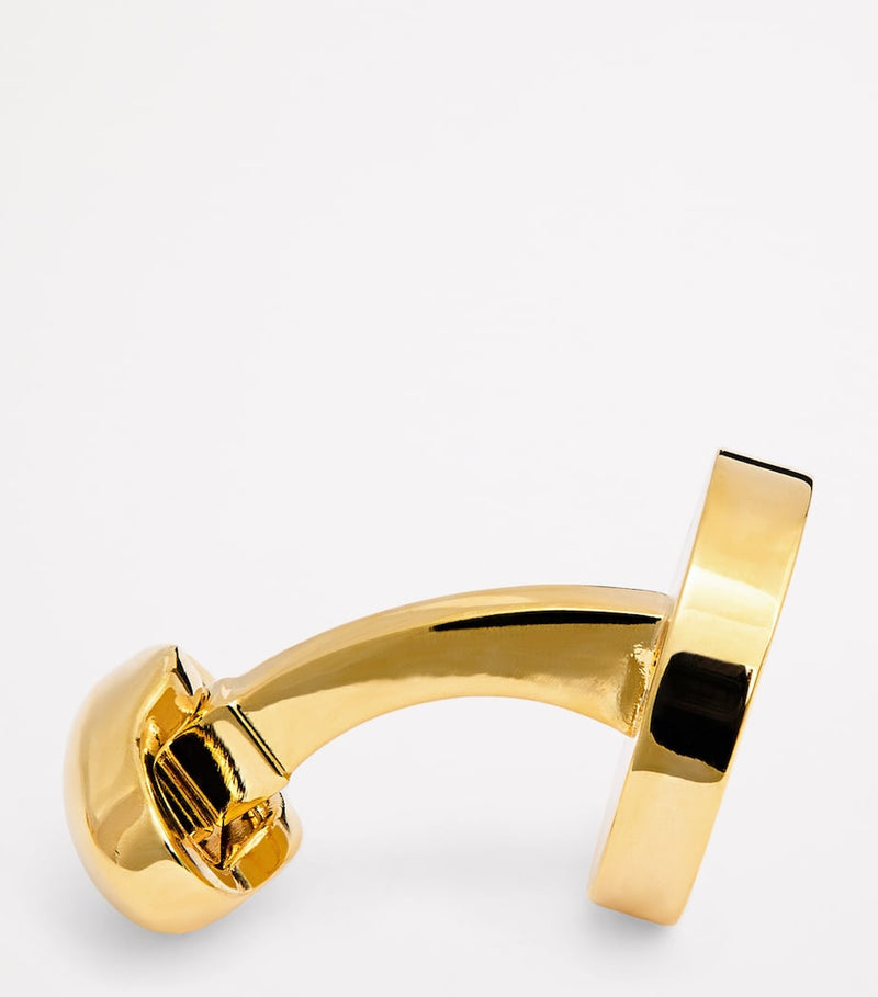 Babette Wasserman gold-plated smiley face cufflinks - British product