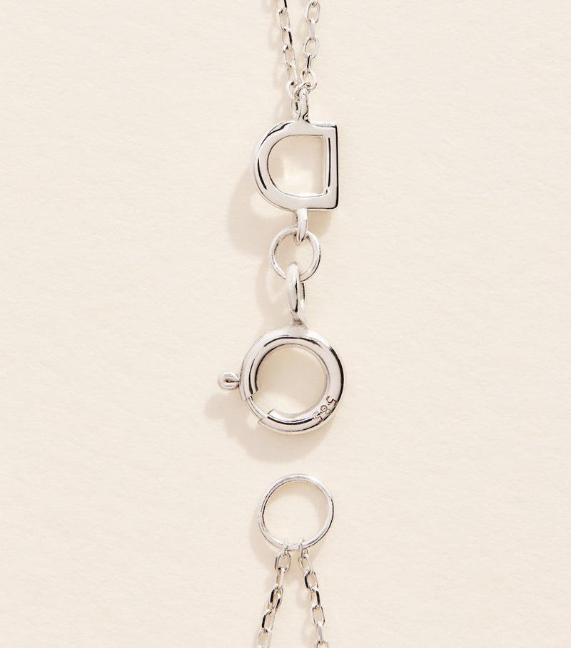 Astrid & Miyu white gold topaz heart bracelet (British brand)