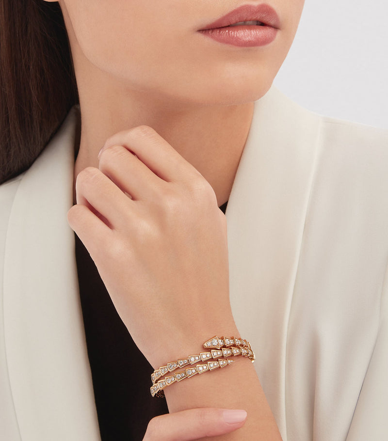Bvlgari Serpenti Viper bracelet in rose gold with diamonds - British product