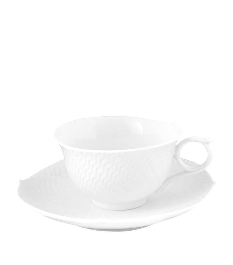 Meissen Waves Relief teacup and saucer, UK version