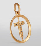 Annoushka yellow gold initial T pendant with diamonds, UK version