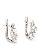 Suzanne Kalan white gold diamond cluster huggie earrings, UK version