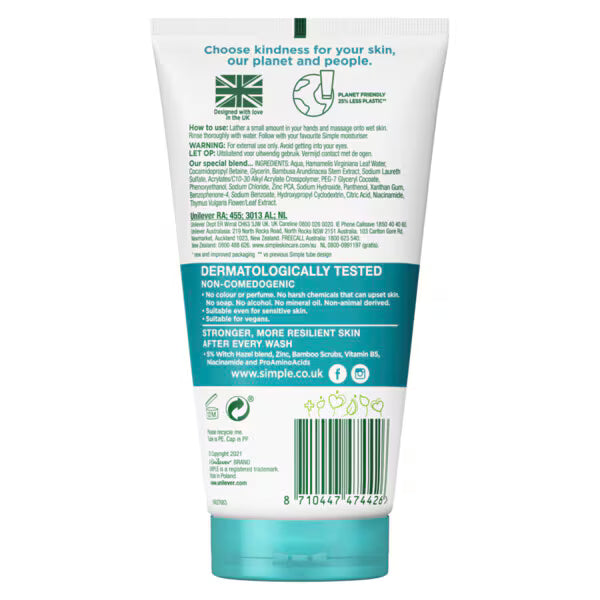 Simple Pore Scrub 150ml face cleaner (British brand)