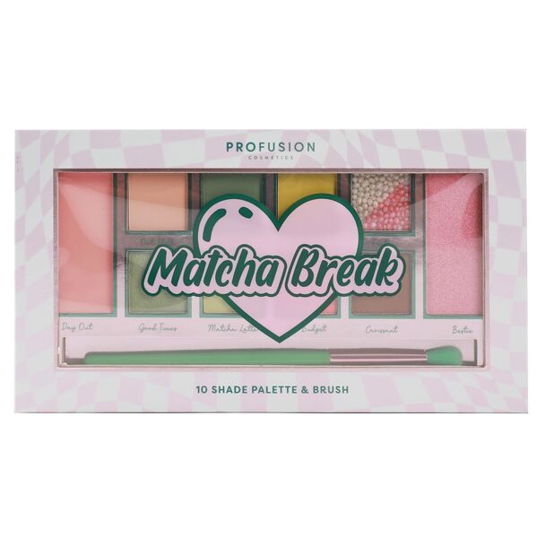 Profusion Cosmetics Matcha Palette & Brush, imported from the UK
