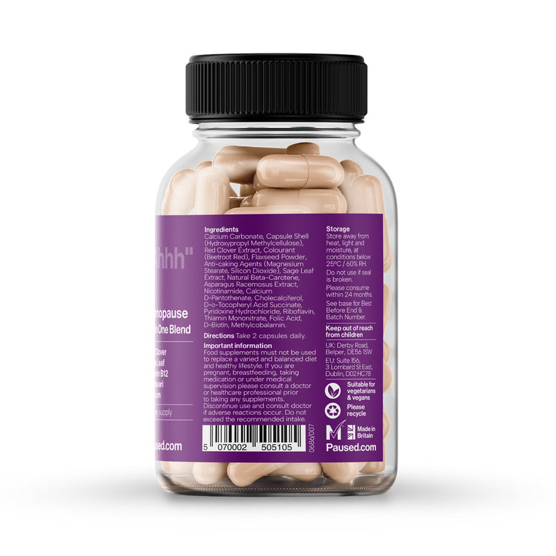 Paused Menopause supplement All In One Blend 60 capsules (British brand)