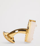 Tateossian rose gold and white agate cufflinks, UK version