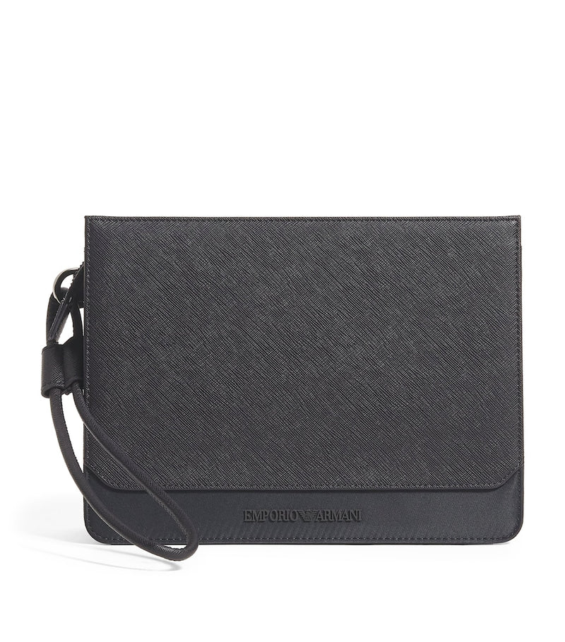Soft Leather Organizer Pouch with Multiple Pockets, 19cm x 26cm x 3cm