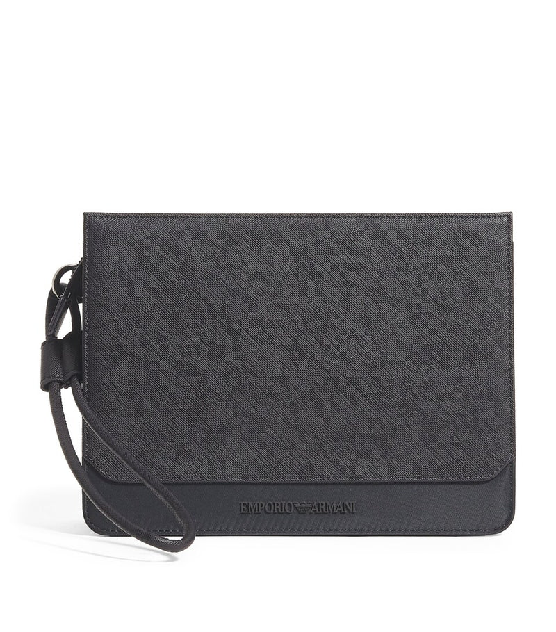 Soft Leather Organizer Pouch with Multiple Pockets, 19cm x 26cm x 3cm