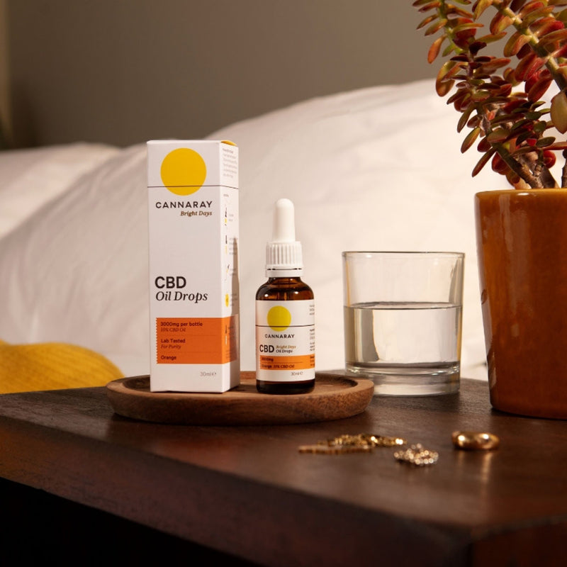 Cannaray Bright Days CBD oil drops orange flavour 30ml, imported from the UK
