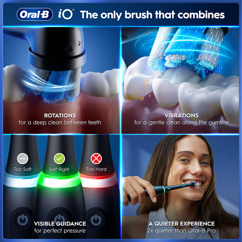 Oral-B iO 5 black electric toothbrush, imported from the UK