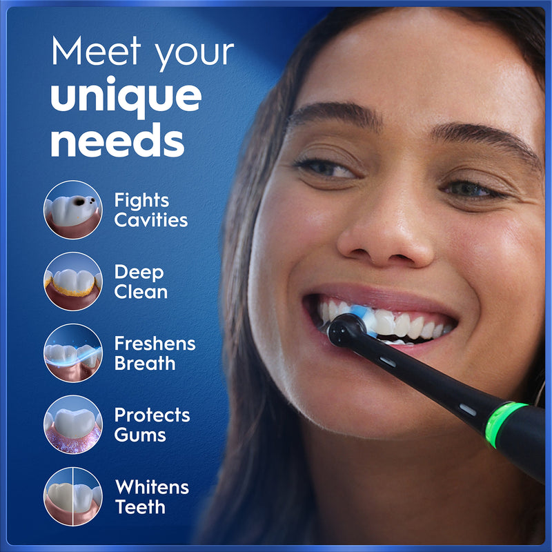Oral-B iO 5 black electric toothbrush, imported from the UK