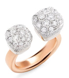Pomellato Nudo mixed gold diamond ring (British brand)