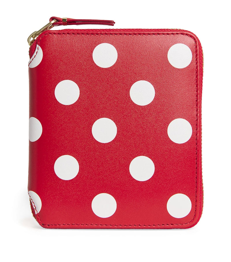 Comme des Garçons polka-dot leather zipped wallet (British brand)
