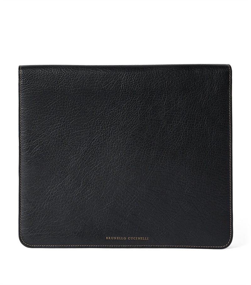 Brunello Cucinelli grained calfskin document holder - British product