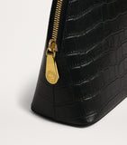 Harrods large croc-embossed leather cosmetics bag (British brand)