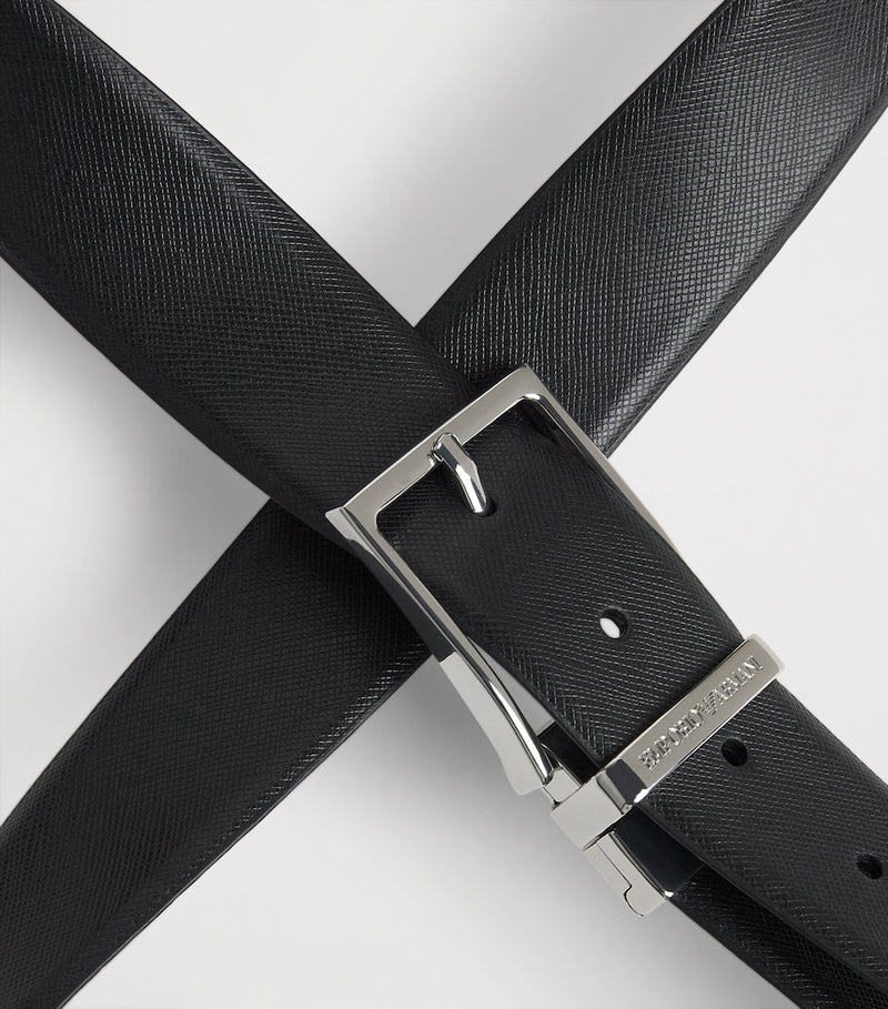 Emporio Armani grained leather belt (British brand)
