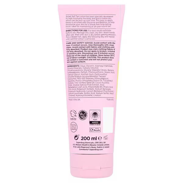 Solait Gradual Tan Dark Lotion 200ml (British brand)