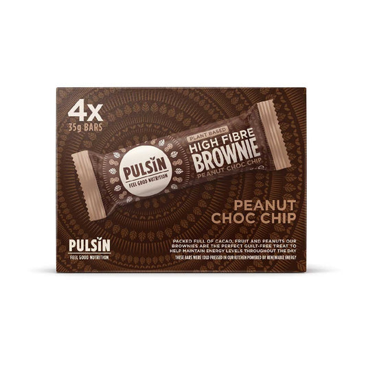Pulsin High Fibre Brownies Peanut Choc Chip - 4 x 35g GOODS Boots   